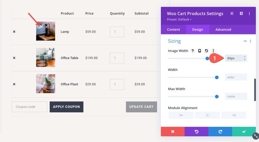 Șablon de pagină de coș Divi WooCommerce