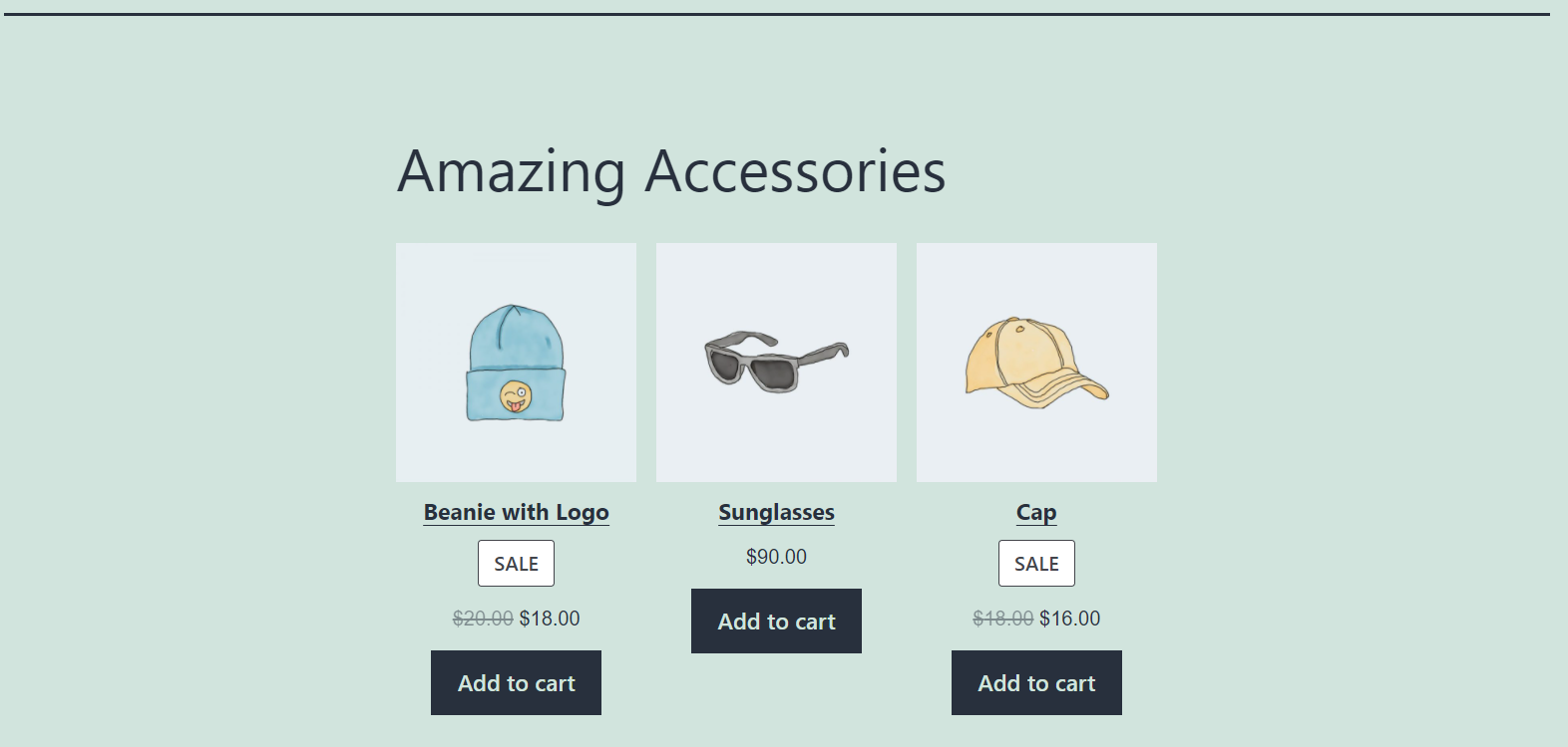 Adăugarea unui bloc Heading deasupra blocului WooCommerce.