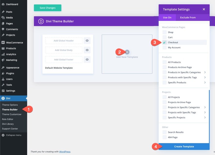Divi 的 woocommerce 结帐页面模板