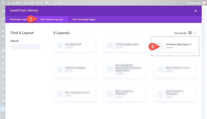 Divi 的 woocommerce 结帐页面模板