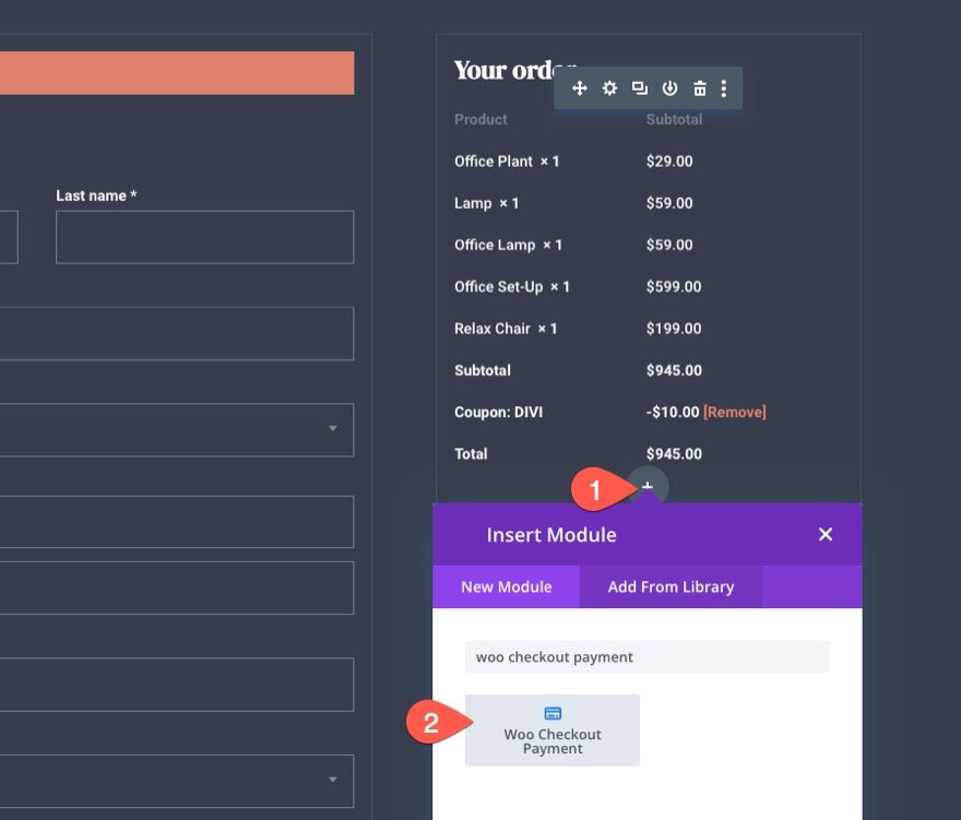 Divi 的 woocommerce 结帐页面模板