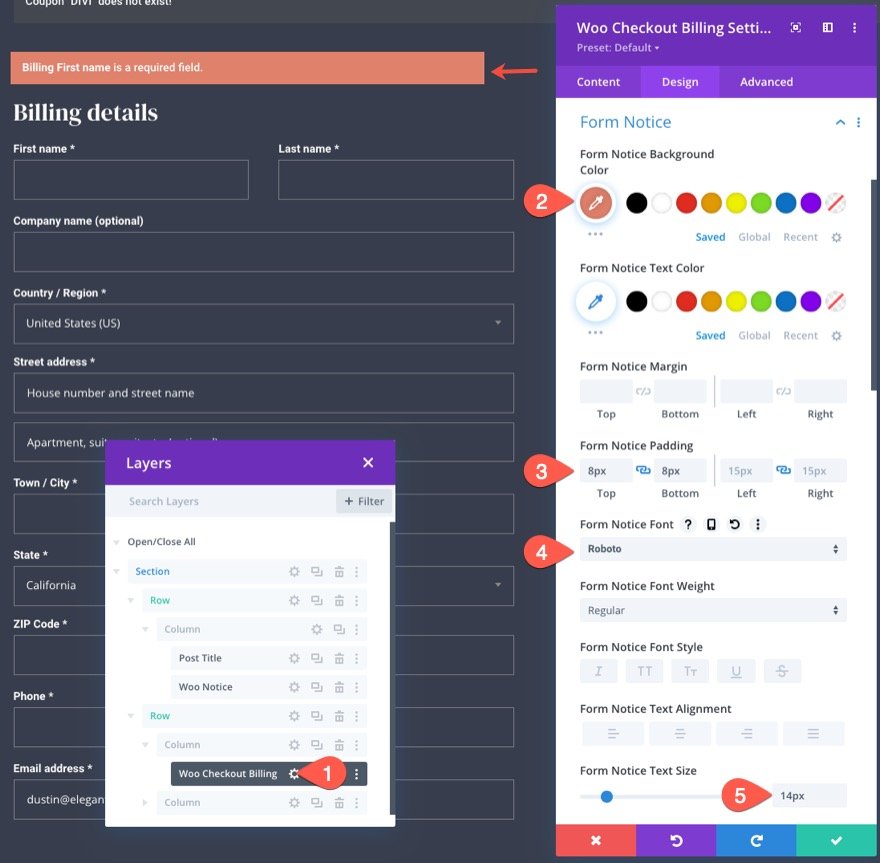Divi 的 woocommerce 结帐页面模板