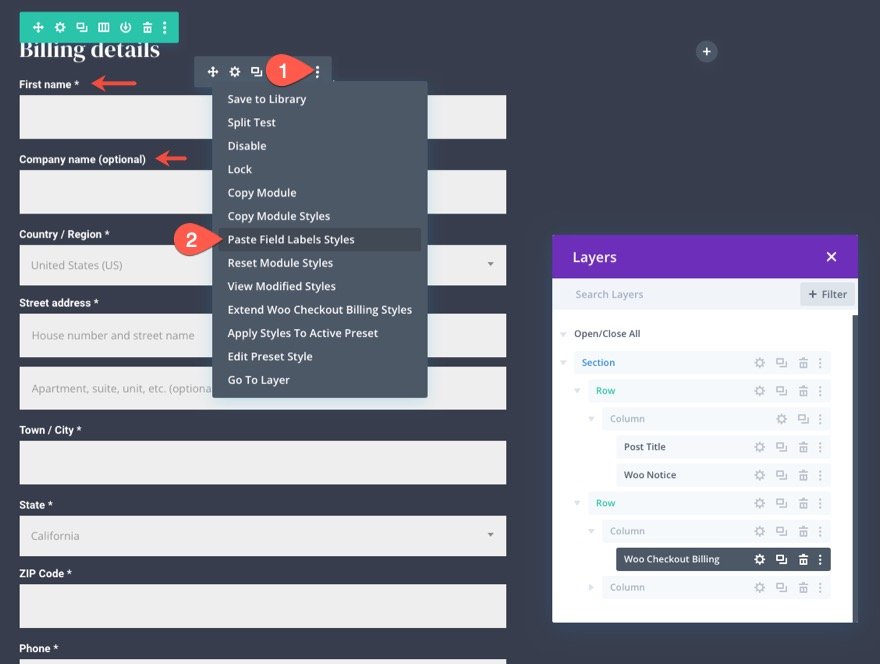 Divi 的 woocommerce 结帐页面模板