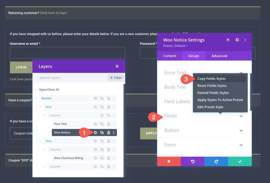Divi 的 woocommerce 结帐页面模板