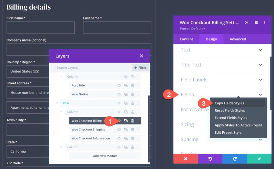 Divi 的 woocommerce 结帐页面模板