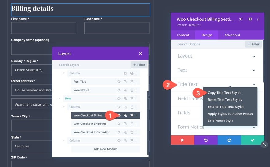 Divi 的 woocommerce 结帐页面模板