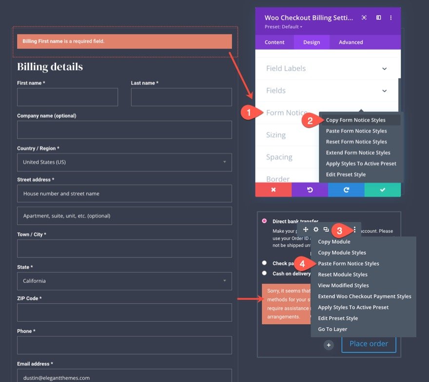 Divi 的 woocommerce 结帐页面模板