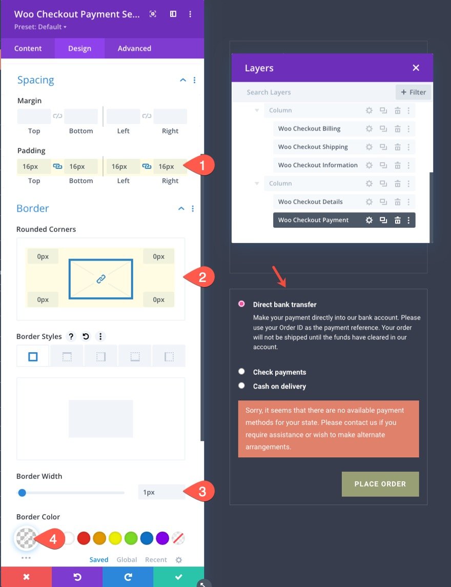 Divi 的 woocommerce 结帐页面模板