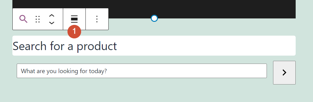 Modificarea alinierii blocului Product Search