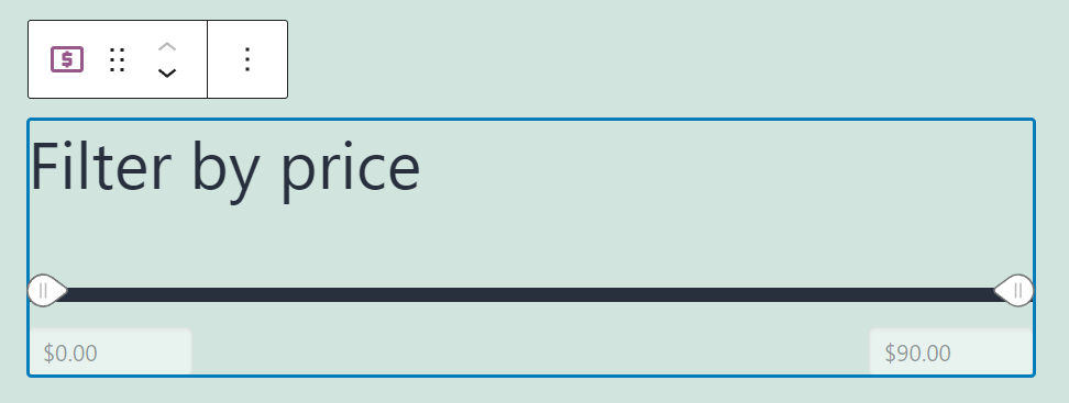 WooCommerce 中的按價格過濾塊