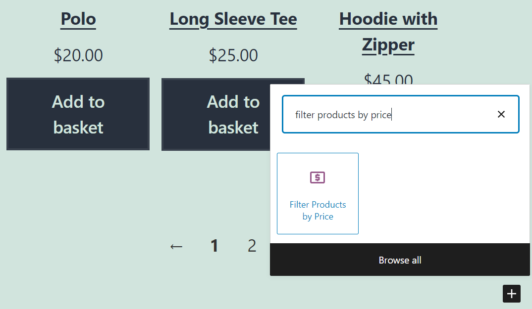 在 WooCommerce 中按價格塊添加過濾產品