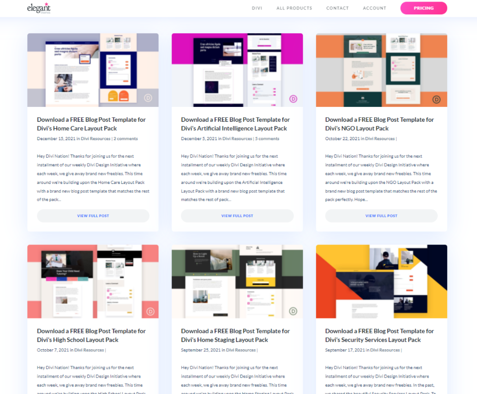 À propos des modèles d'articles de blog