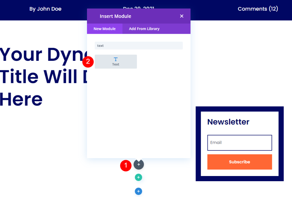 Ajouter une image pleine largeur dynamique avec un module de texte