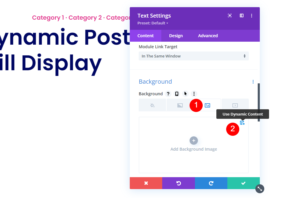 Ajouter une image pleine largeur dynamique avec un module de texte