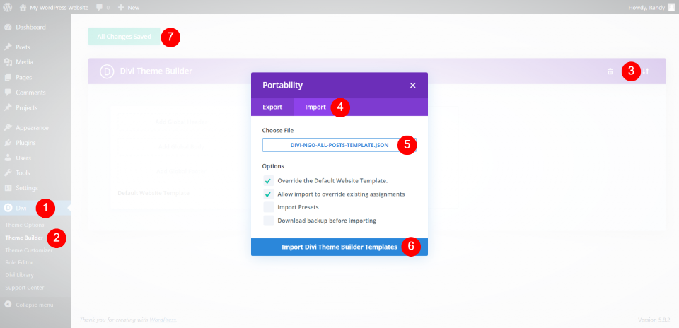 تحميل قوالب منشور المدونة إلى Divi Theme Builder