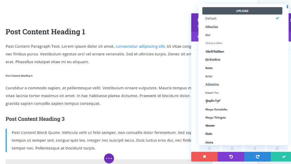 Usa l'integrazione di Google Fonts con i moduli Divi