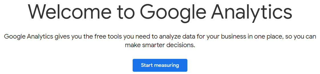 Главная страница Google Analytics.