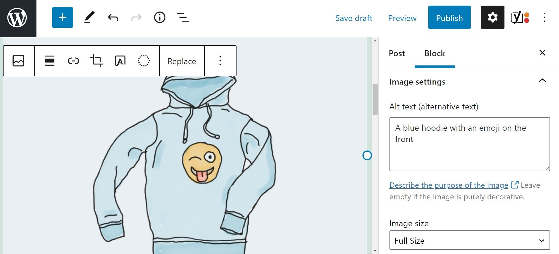 WordPress 中帶有 alt 文本的圖像示例