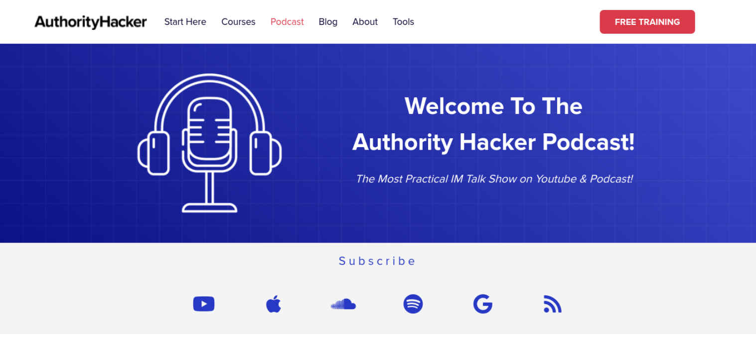 Le podcast AuthorityHacker partage l'expertise SEO.