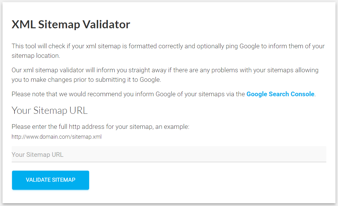 Validateur de plan de site XML