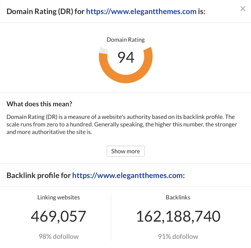 score d'autorité d'ahrefs