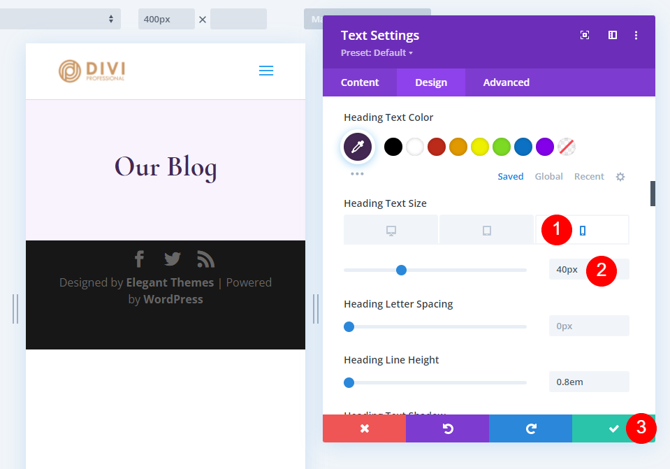 Estilize o módulo de texto do título do blog