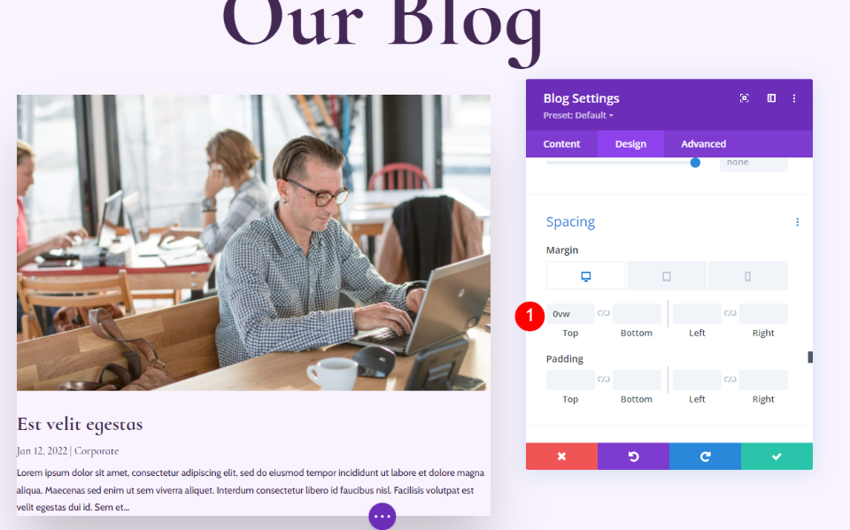 Adicionar e estilizar o módulo de postagem de blog em destaque