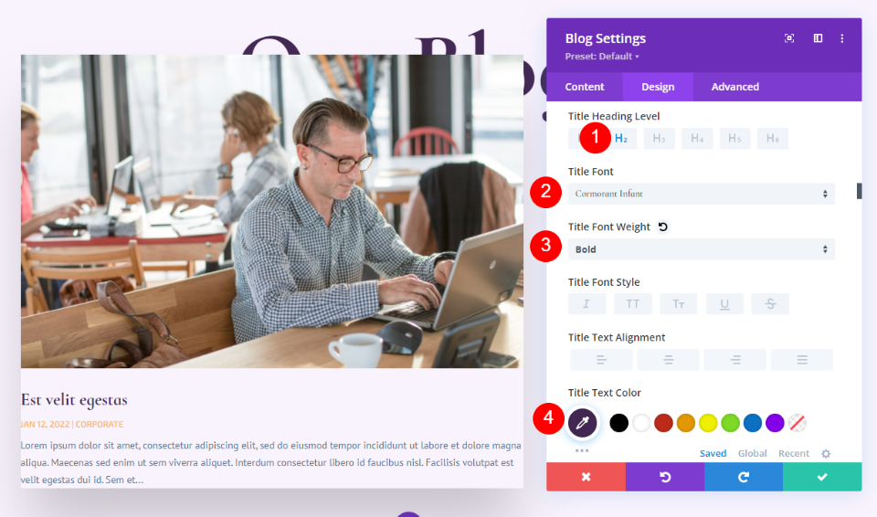 Adicionar e estilizar o módulo de postagem de blog em destaque