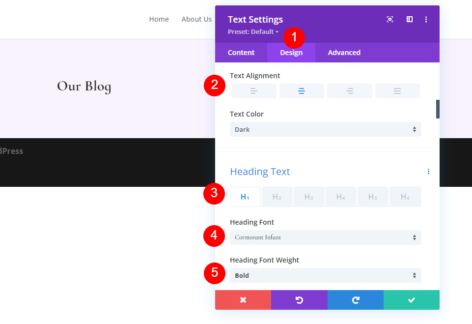 Estilize o módulo de texto do título do blog