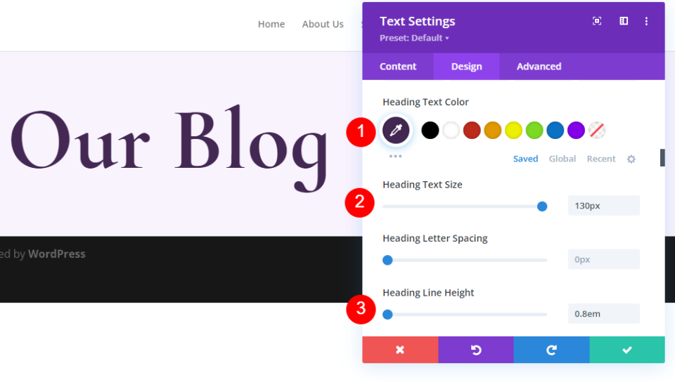 Estilize o módulo de texto do título do blog