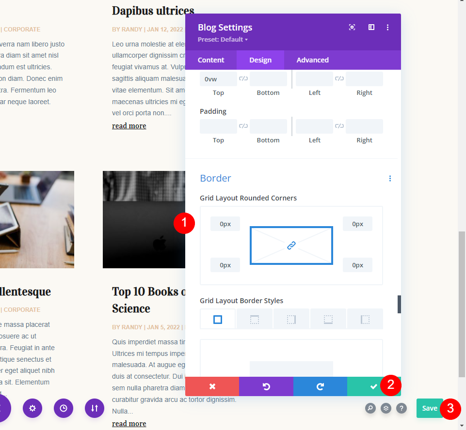 Styliser le deuxième module de blog