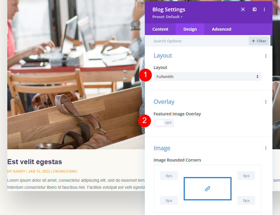 Styliser le premier module de blog