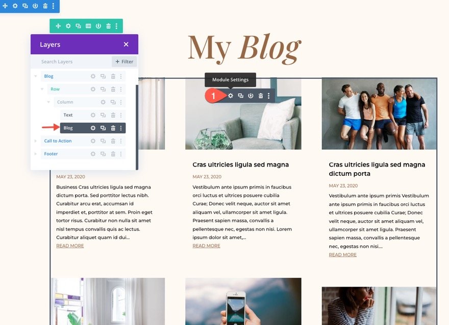 使用 CSS Grid 更改 divi 博客模塊的列數