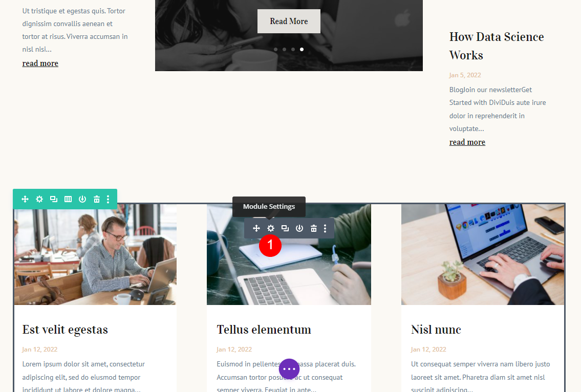 Option de décalage de la première page de blog