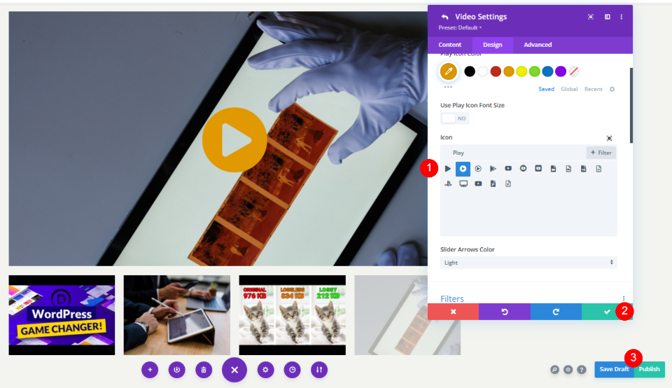 Disegna lo stile della diapositiva video successiva