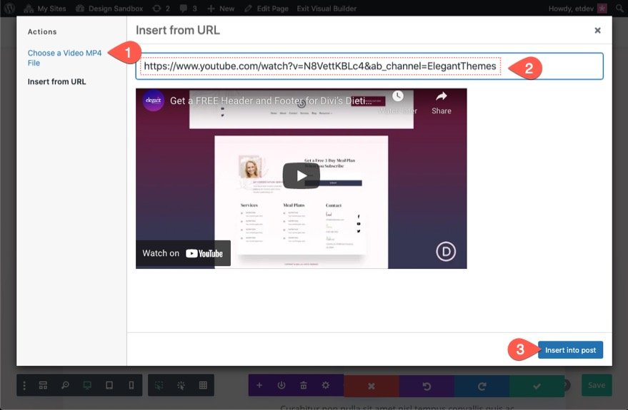 curseur vidéo collant Divi