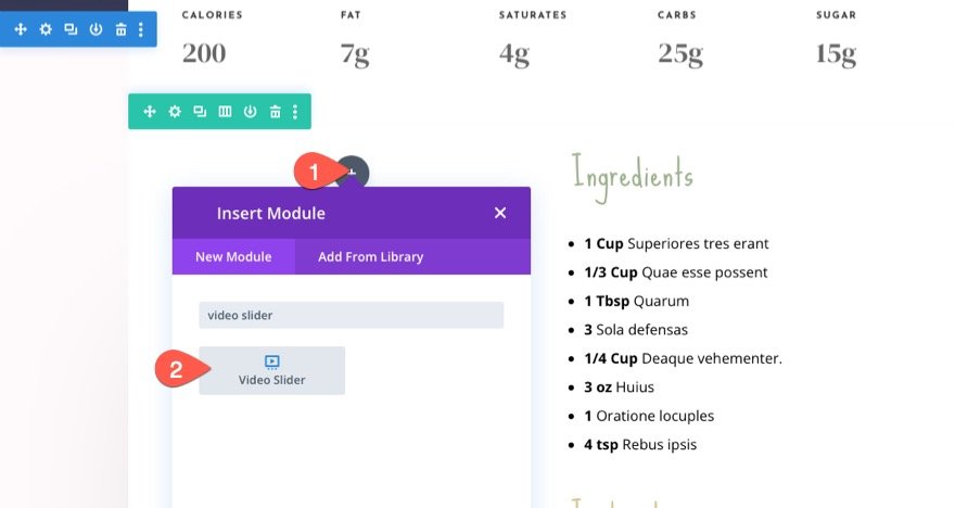 curseur vidéo collant Divi