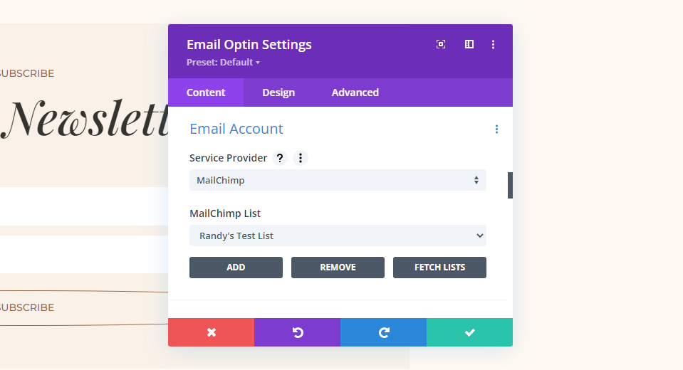 Configurazione di un account di posta elettronica