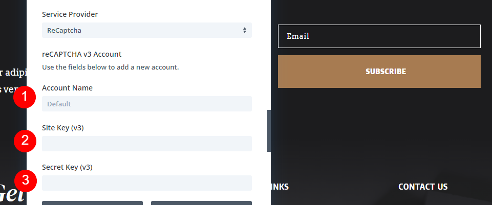 Account reCAPTCHA v3