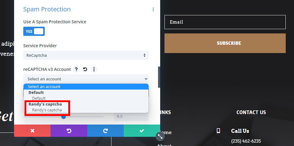 Account reCAPTCHA v3