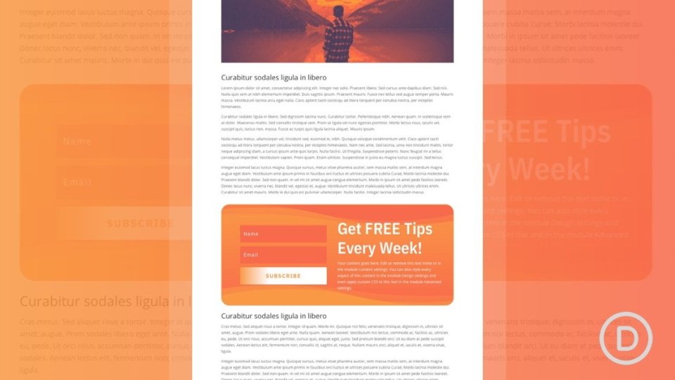 Agregue una opción de correo electrónico Divi a su publicación de blog de Gutenberg