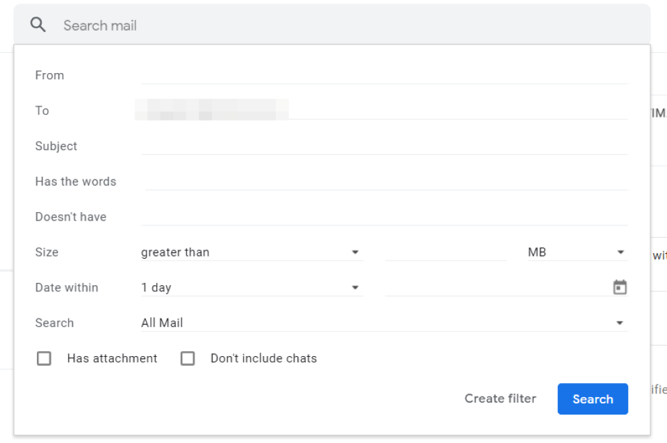 Crear un filtro en Gmail