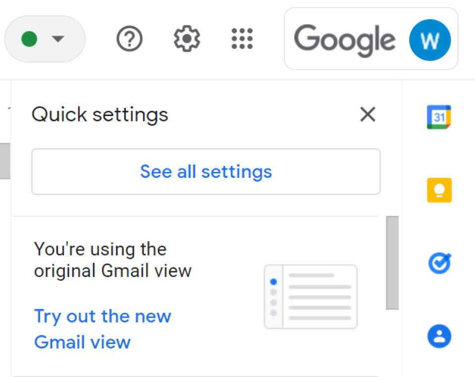 Accediendo a la configuración en Gmail