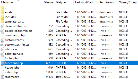 قم بالوصول إلى الموقع في FileZilla لمعرفة كيفية تحرير jobs.php في WordPress