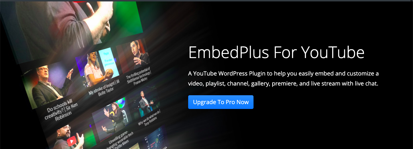 用於 YouTube 的 EmbedPlus