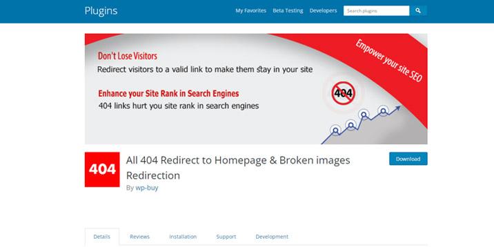 Todos os plugins 404 Redirect no WP Repository