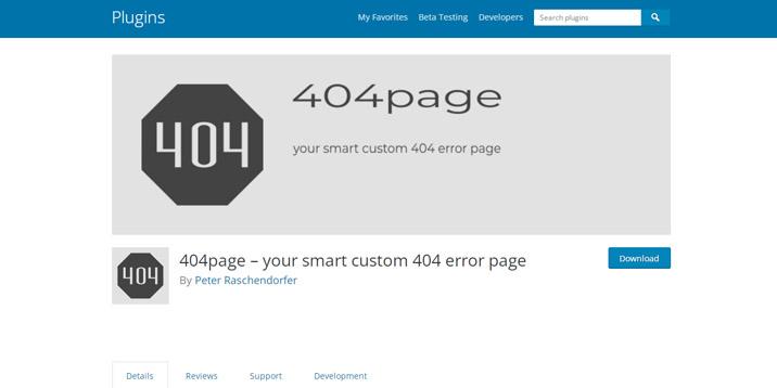 Plugin 404page no WP Repository