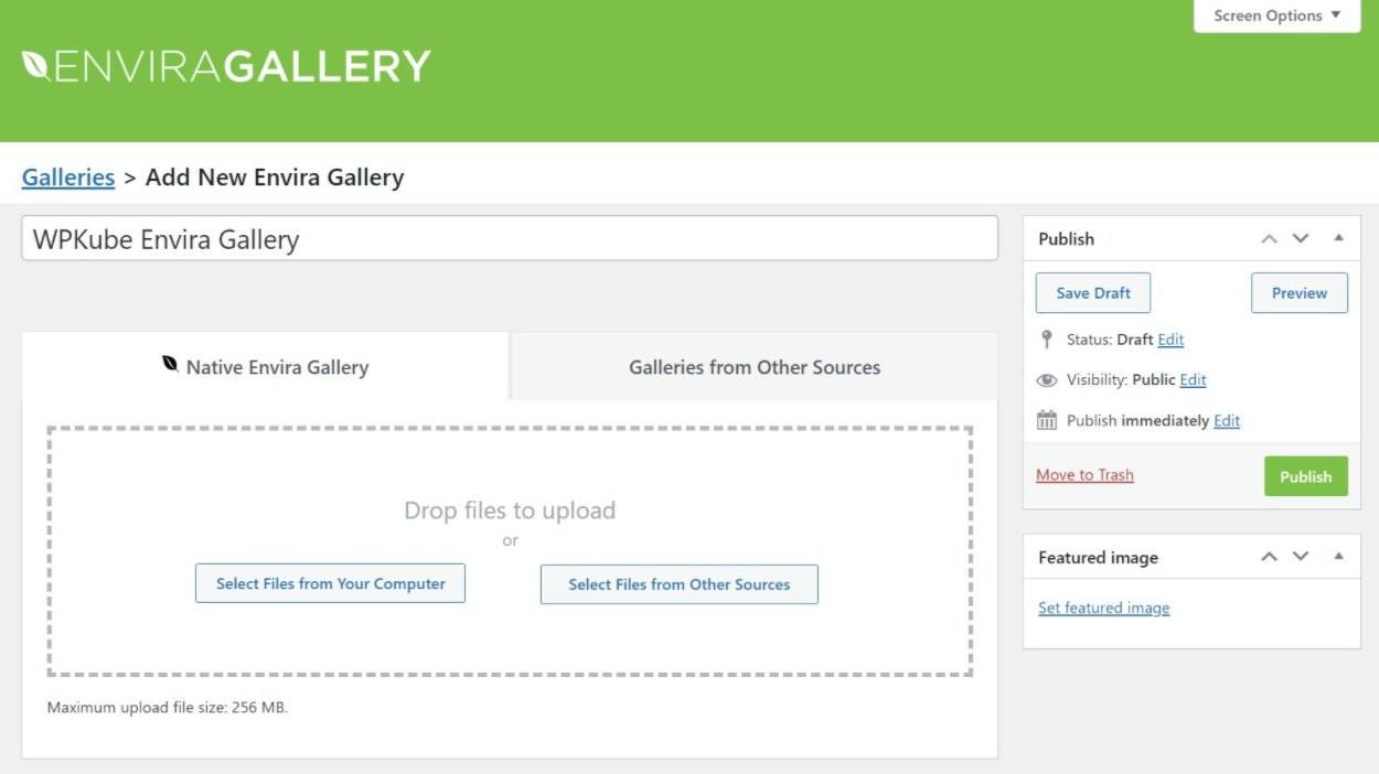 Tutorial da Galeria Envira