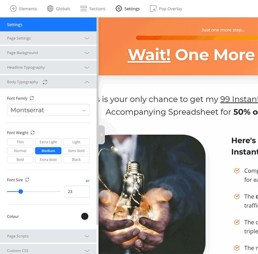 Configurações do OptimizeBuilder