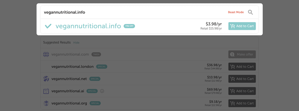Strona internetowa Namecheap.